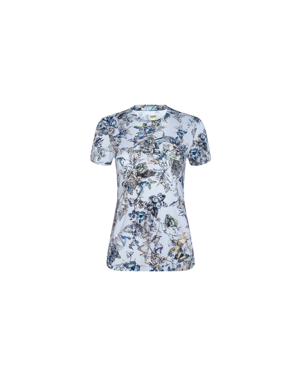 L'agence Ressi Fitted Tee - Grey Multi Watercolor Butterfly L'agence Ressi Fitted Tee - Grey Multi Watercolor Butterfly