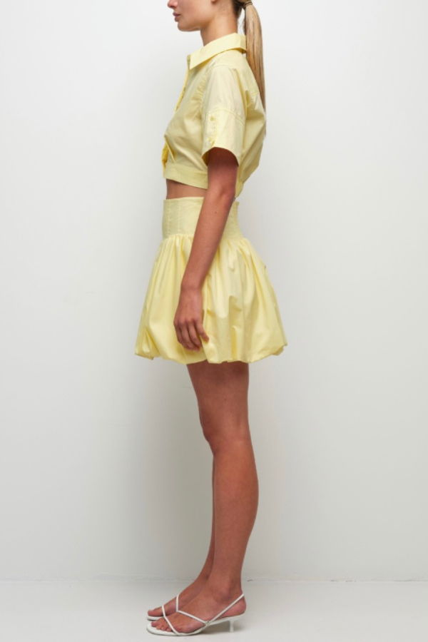 Jonathan Simkhai Sabrina S/S Crop Top - Buttercream