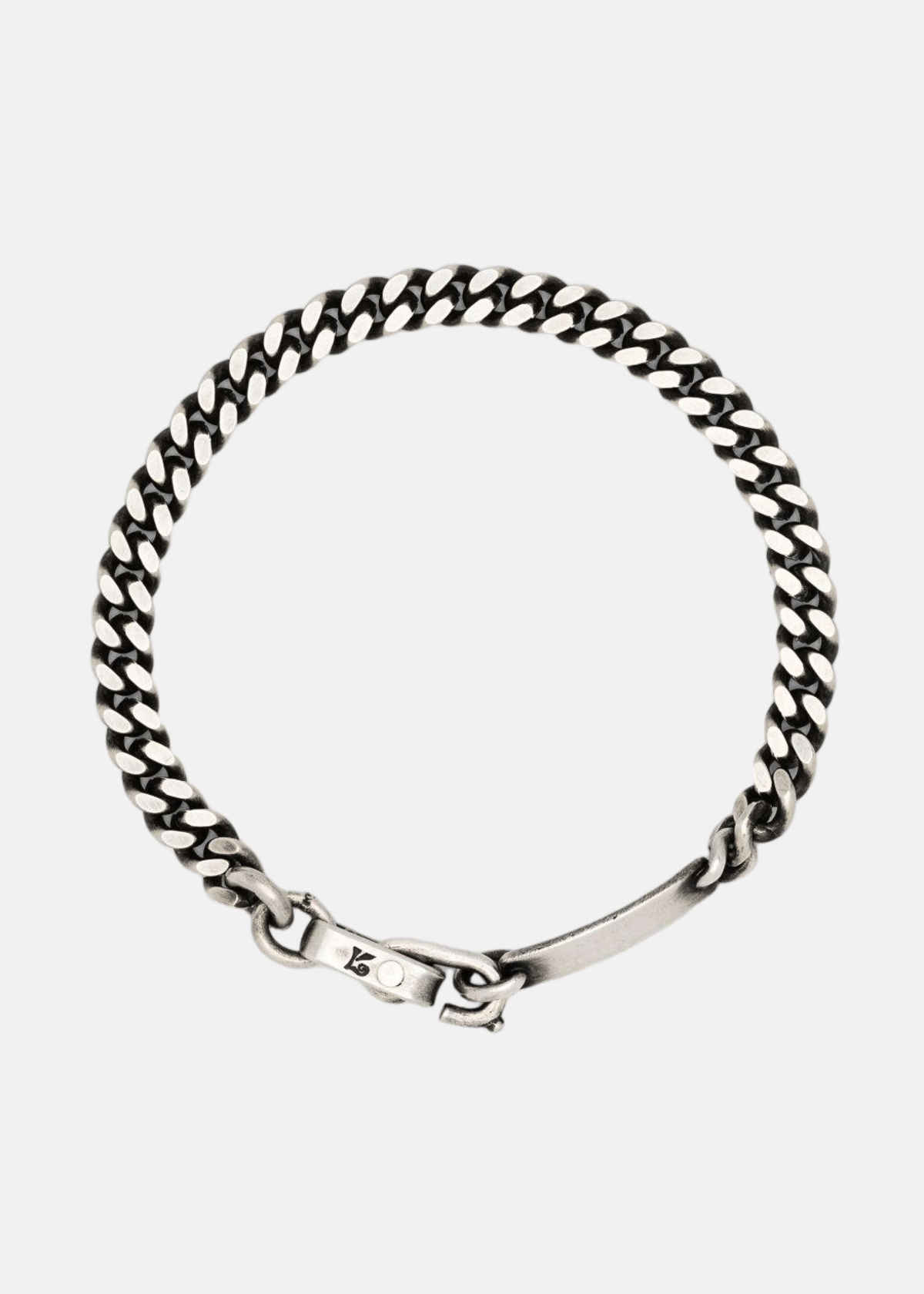 werkstatt:münchen Silver Curb-Chain Oxidised Bracelet - Image 1 of 3