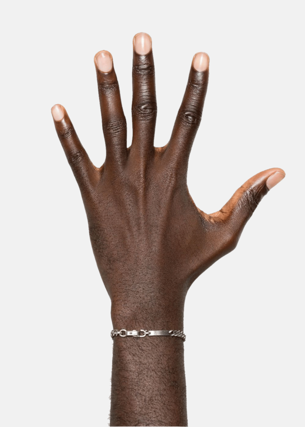 werkstatt:mnchen Silver Curb-Chain Oxidised Bracelet