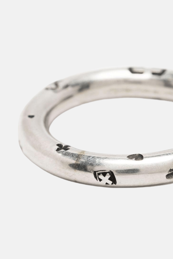werkstatt:münchen Silver Stamped Band Ring - Silver