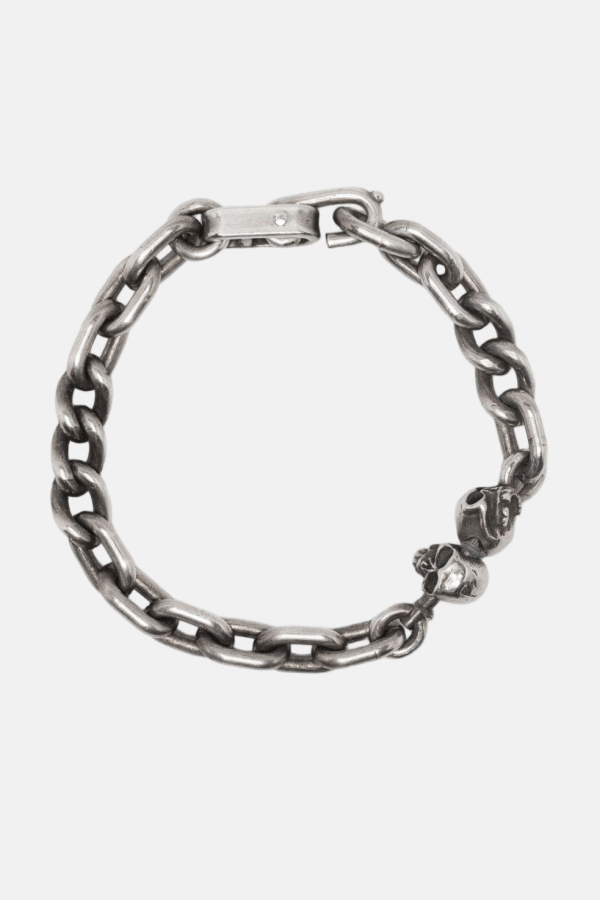 werkstatt:münchen Silver Two Skulls Bracelet