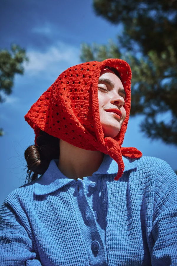 L'ENVERS Jasmine Cotton Bandana Scarf - Red