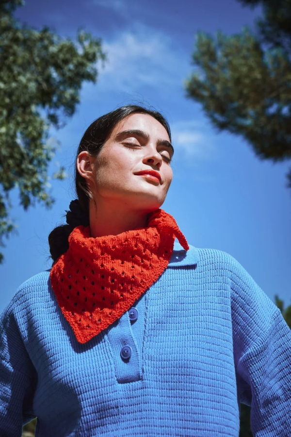 L'ENVERS Jasmine Cotton Bandana Scarf - Red