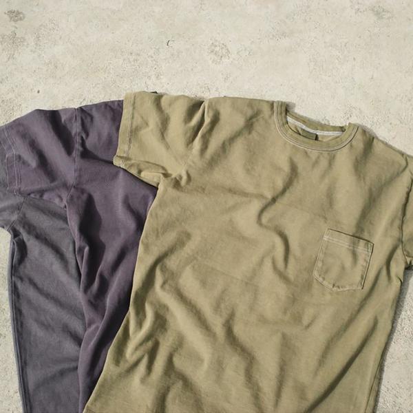 3Sixteen Garment Dyed Heavyweight Pocket T-Shirt Olive Garmentory