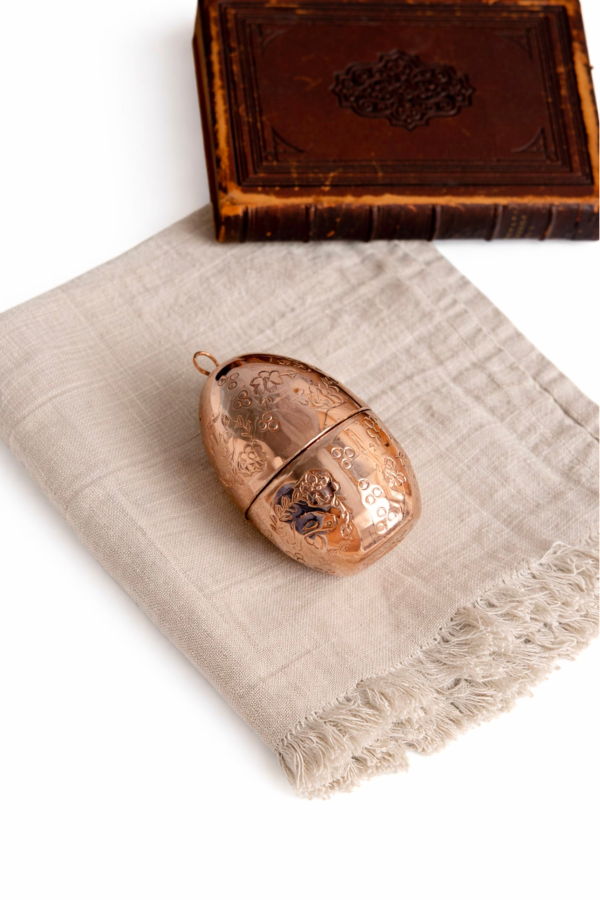 Coppermill Kitchen Copper Etched Bird & Floral Egg Ornaments