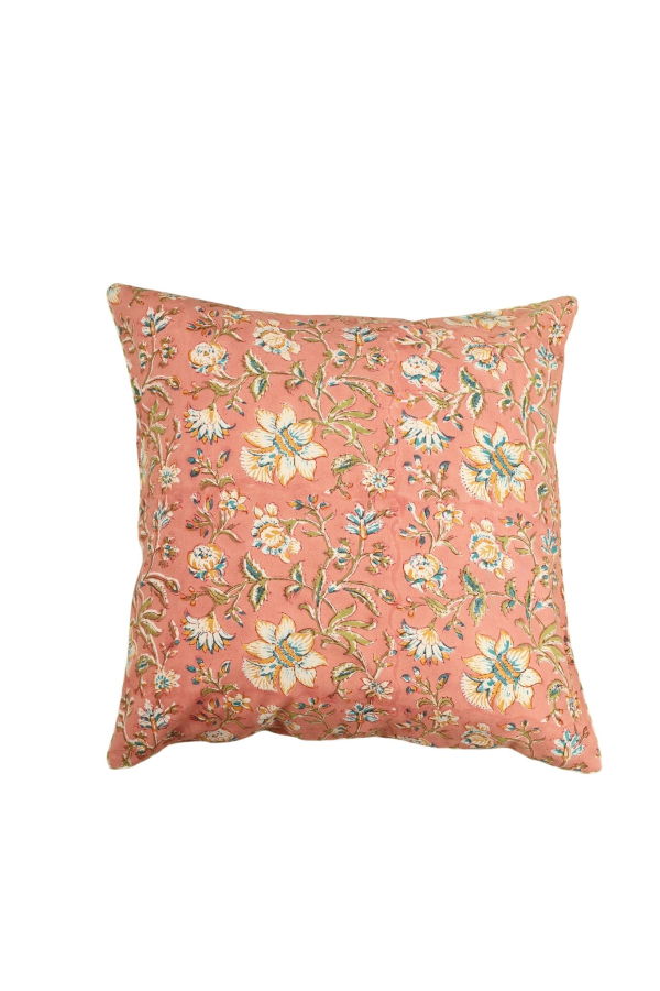 Ninéh Coral Spring Block Print Pillow