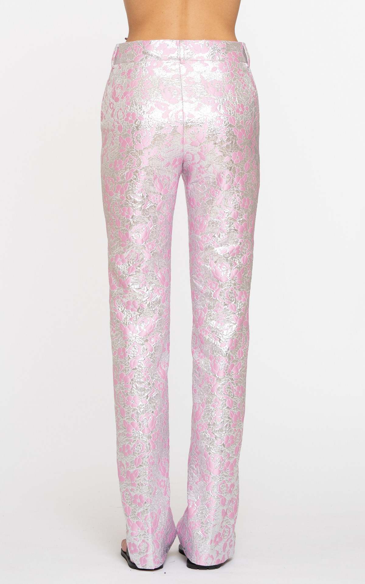 Des Phemmes Jacquard Tailored Pant - Silver/Pink - Image 2 of 3