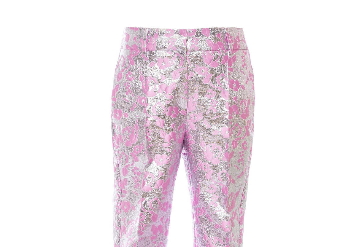 Des Phemmes Jacquard Tailored Pant - Silver/Pink - Image 3 of 3