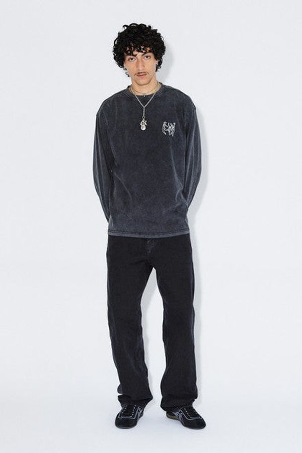 Dr. Denim Caiden Long Sleeve Shirt - Black Washed Dance