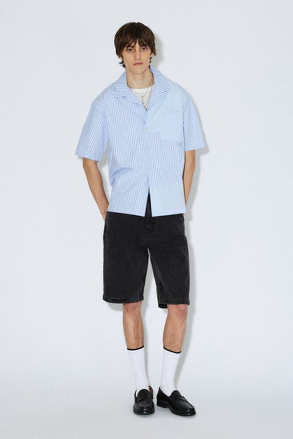 Dr. Denim Mile Shirt - Lt Blue Stripe Mono