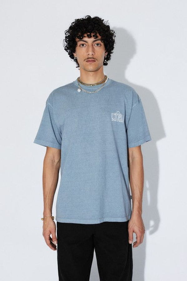 dr.denim Trooper T-Shirt - Washed Blue Utopia