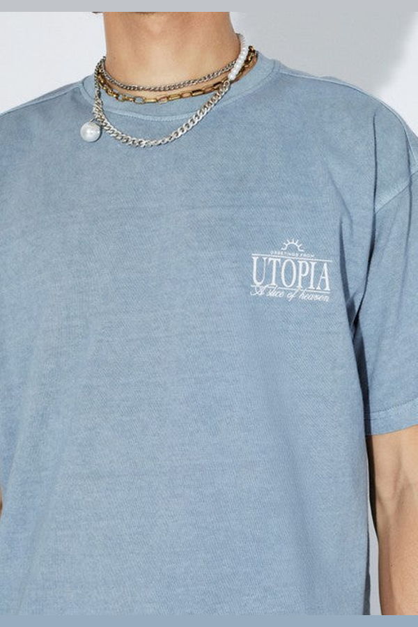 dr.denim Trooper T-Shirt - Washed Blue Utopia