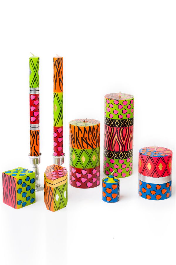 Thumbprint Artifacts Wild Animal Painted Candles