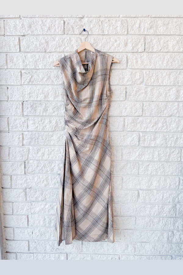 Jonathan Simkhai Crofton Midi Dress - Rattan Plaid