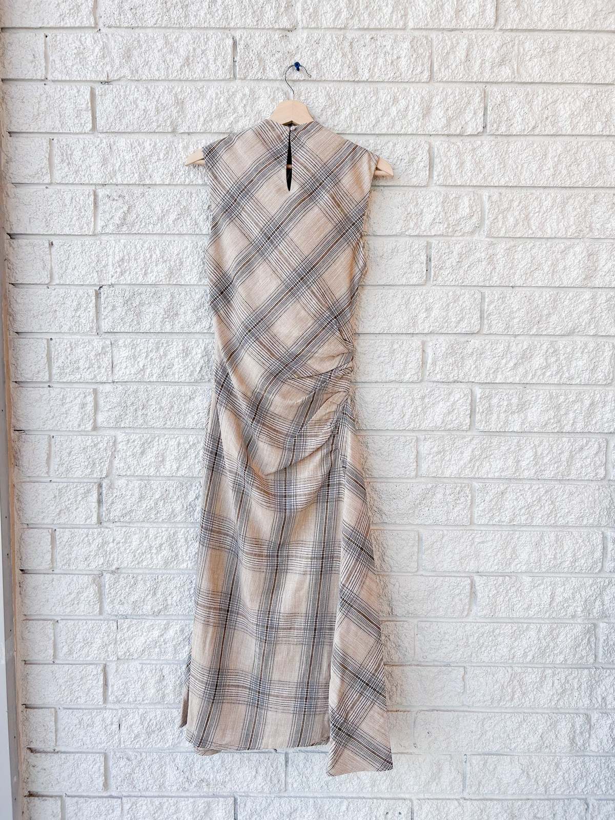 Jonathan Simkhai Crofton Midi Dress - Rattan Plaid - Image 2 of 4