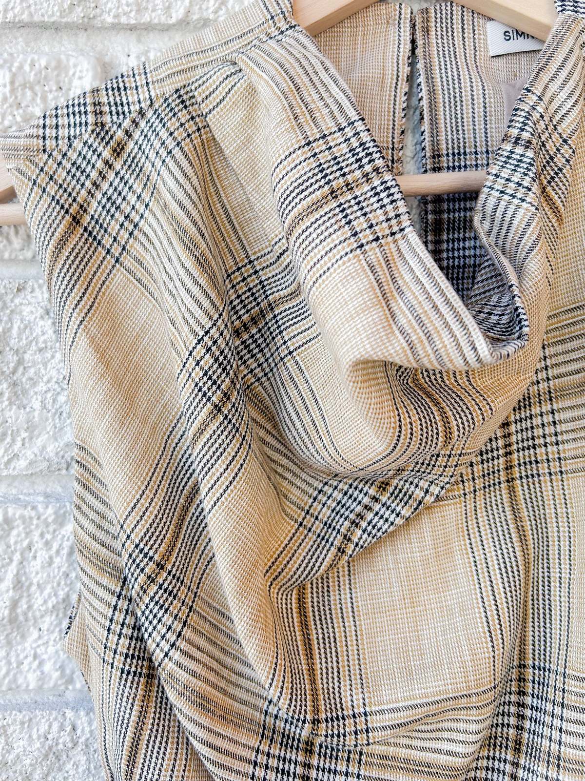 Jonathan Simkhai Crofton Midi Dress - Rattan Plaid - Image 3 of 4