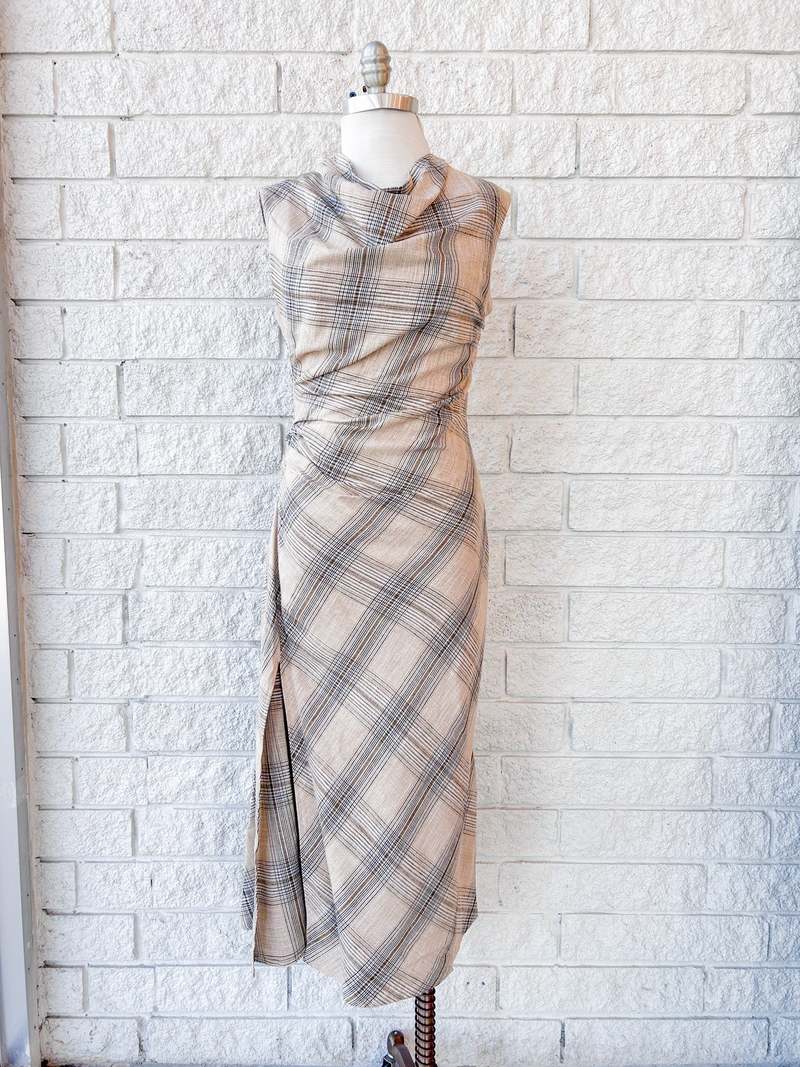 Jonathan Simkhai Crofton Midi Dress - Rattan Plaid