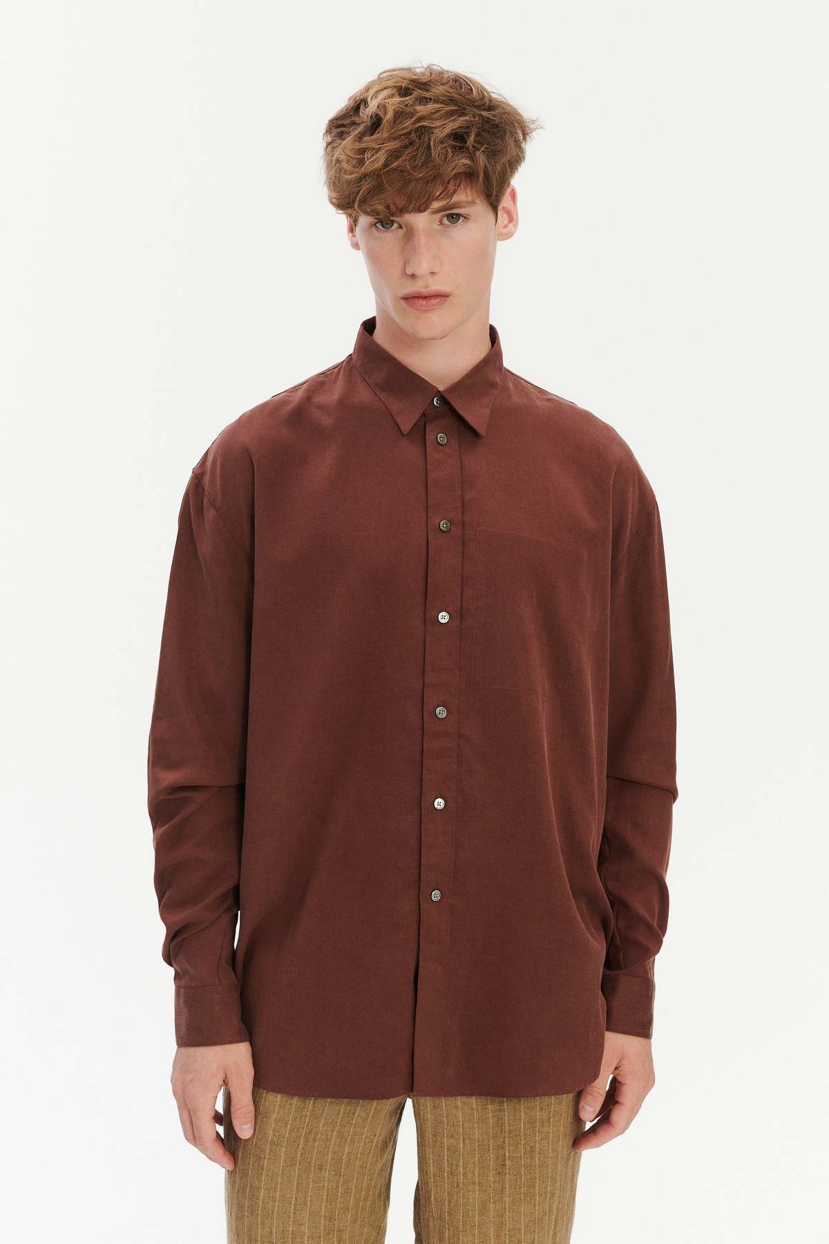 Delikatessen Oversized Shirt in a Japanese Blend of Lyocell and Cotton - Image 3 of 7