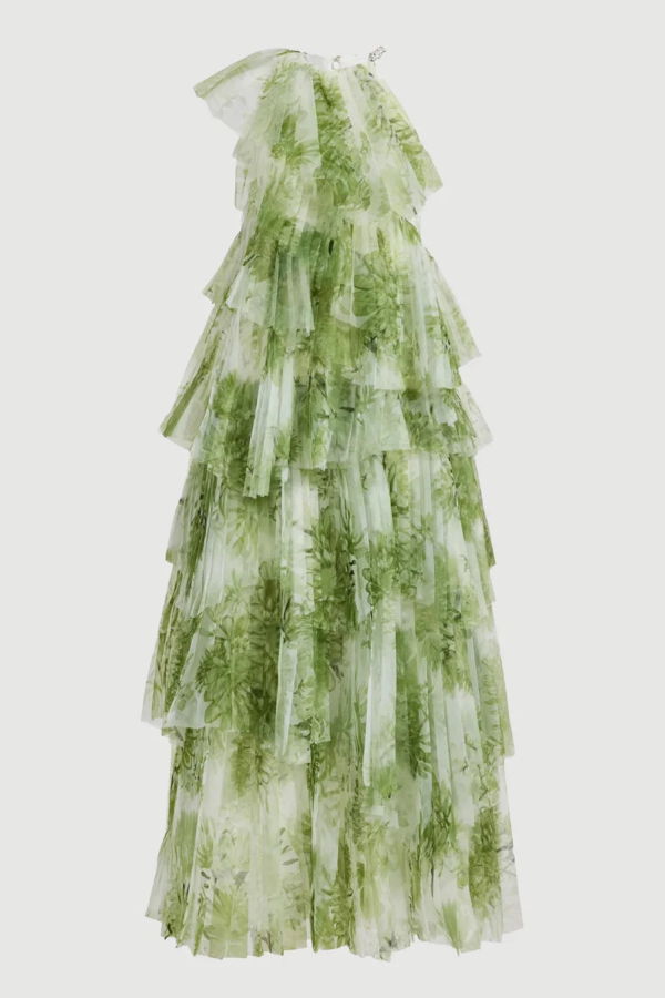 Aje Westlyn Gown - Olive Native Floral