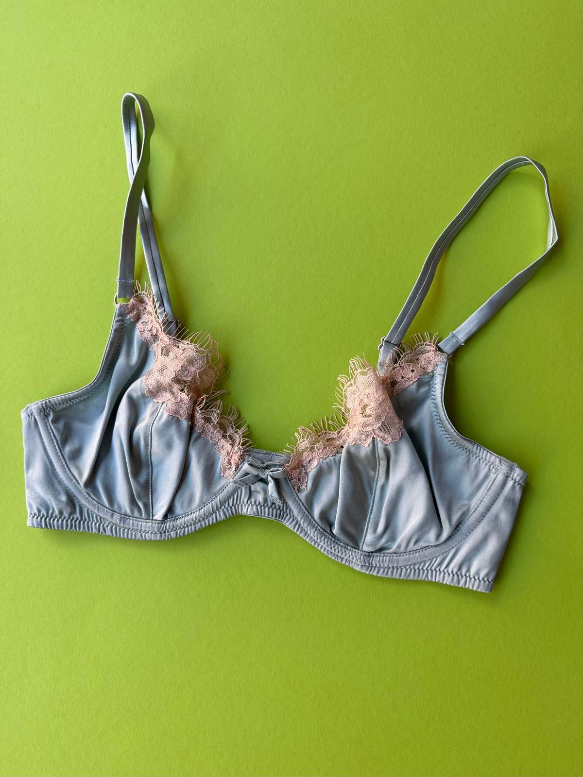 fleur du mal Juliet Lace Demi Underwire Bra - Frosted Mint - Image 2 of 6