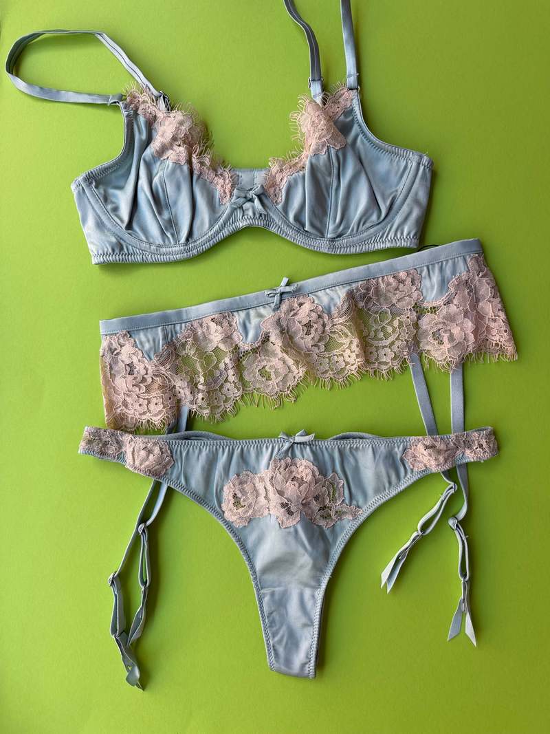 fleur du mal Juliet Lace Demi Underwire Bra - Frosted Mint