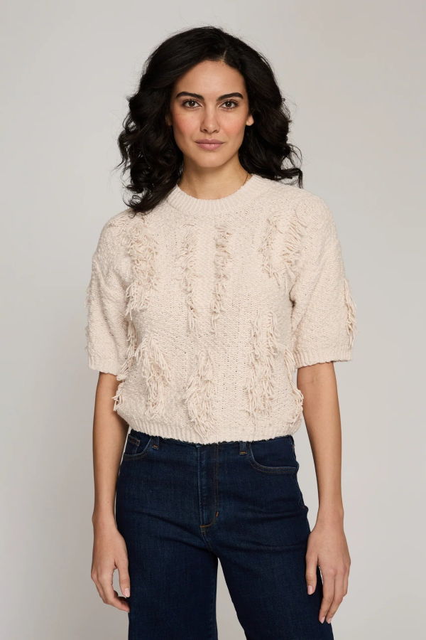 Autumn Cashmere Fringe Crew Neck Sweater