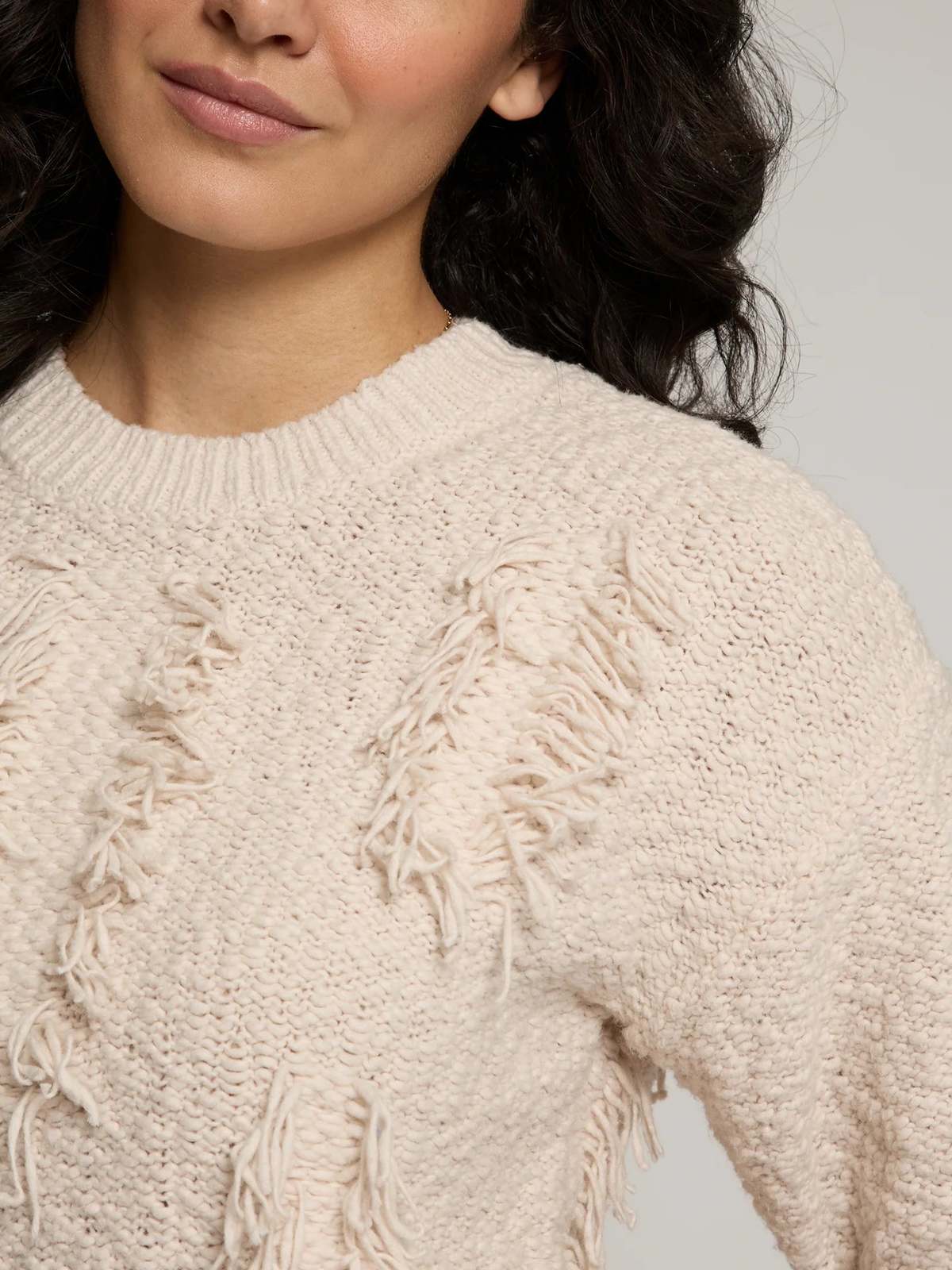 Autumn Cashmere Fringe Crew Neck Sweater - Image 2 of 5