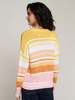 Autumn Cashmere Marled Striped Crew Neck Sweater - Sunset Combo - Thumbnail 4