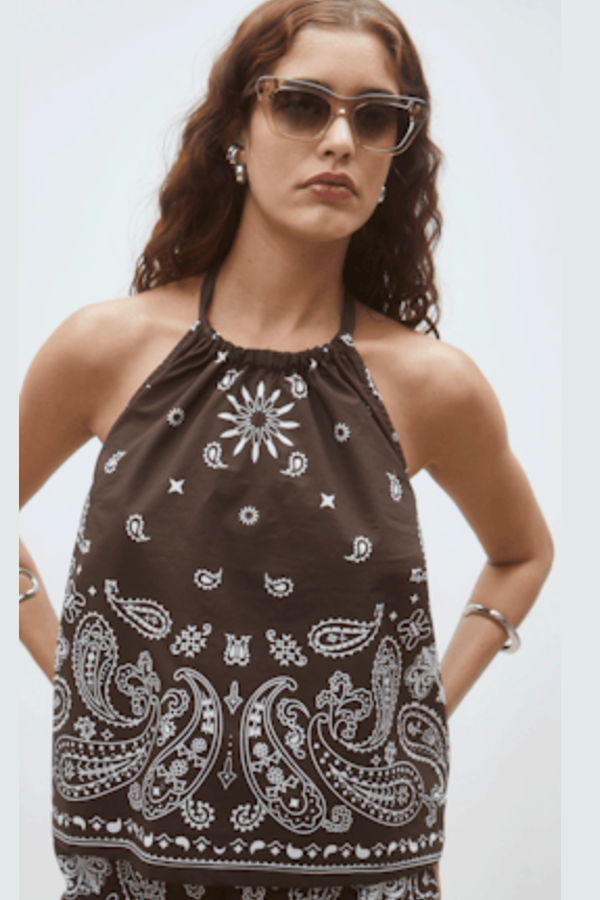 Dear Neighbor Looka Paisley Halter Top