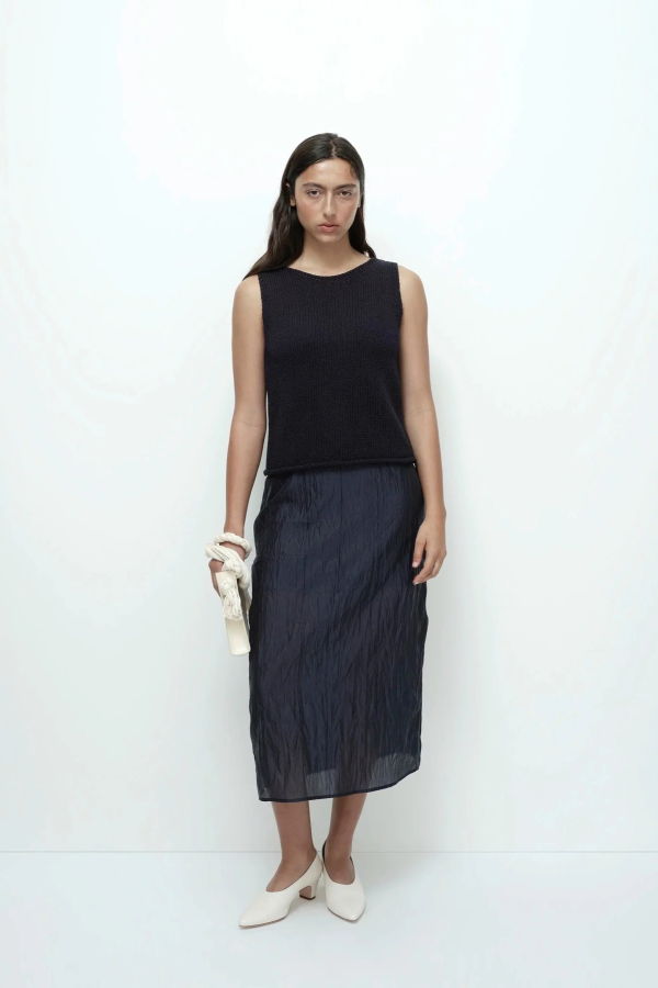 Mijeong Park Crinkle Midi Skirt