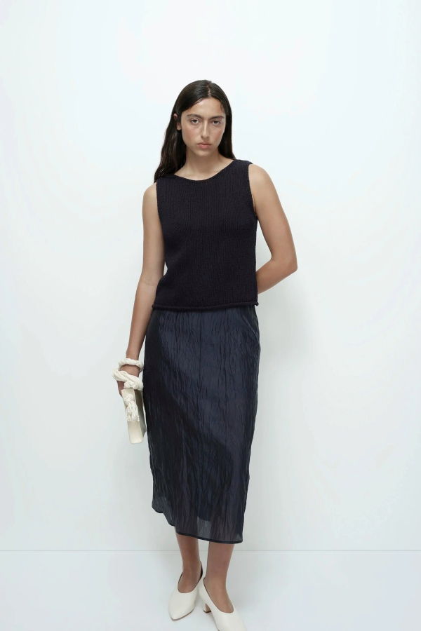 Mijeong Park Crinkle Midi Skirt