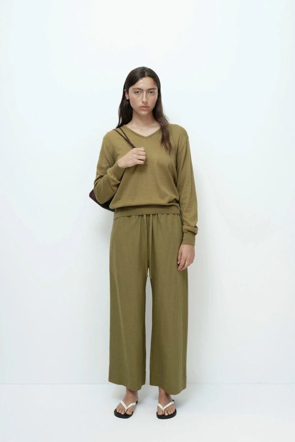 Mijeong Park Linen Blend Cropped Pants
