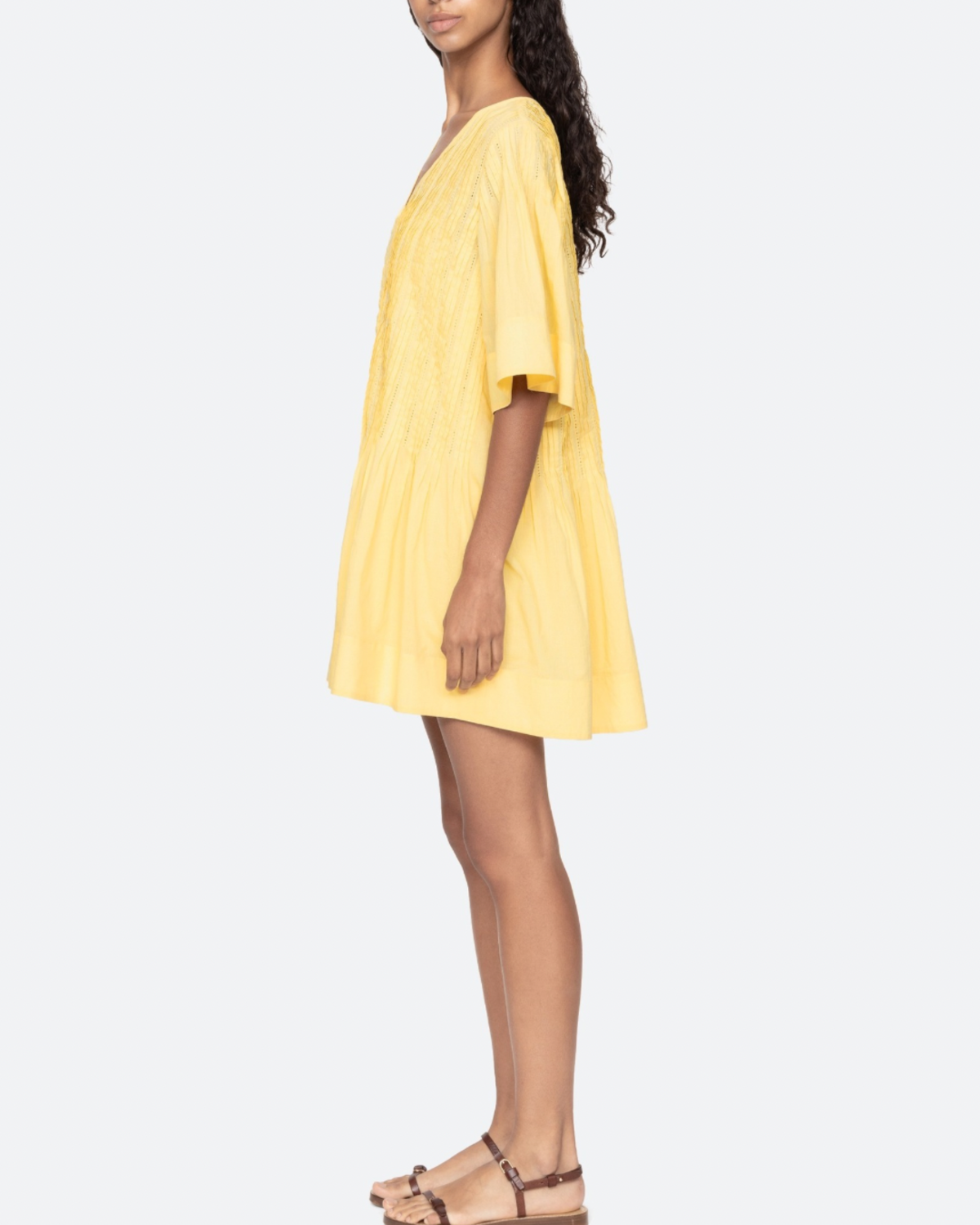 Sea NY Alberte Mini Dress - Yellow - Image 6 of 7