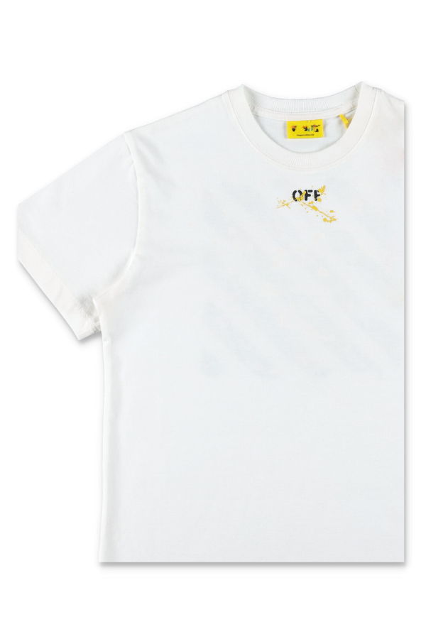 KIDS Off-White Splat With Paint Effect Print T-Shirt - White
