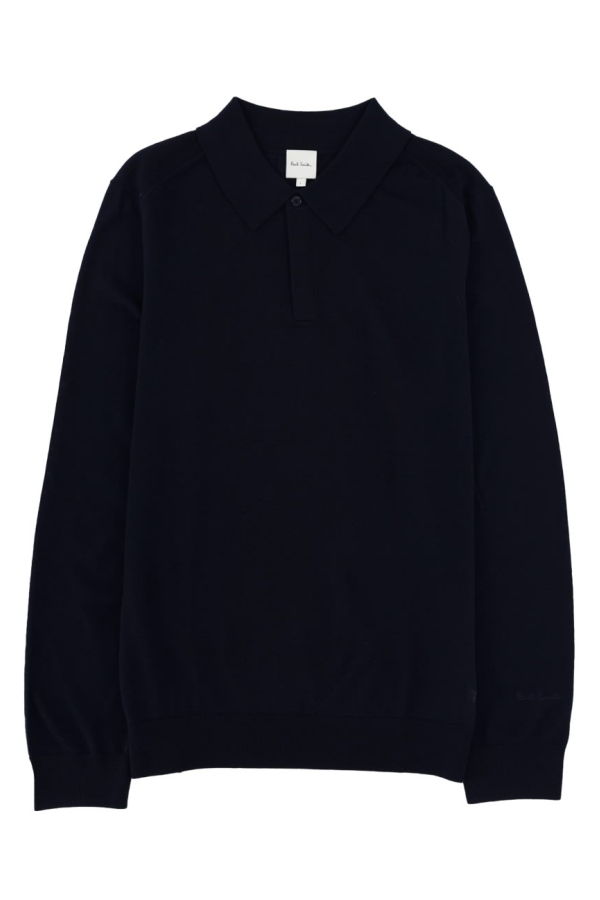 PAUL SMITH Merino Wool Polo Shirt - Blue