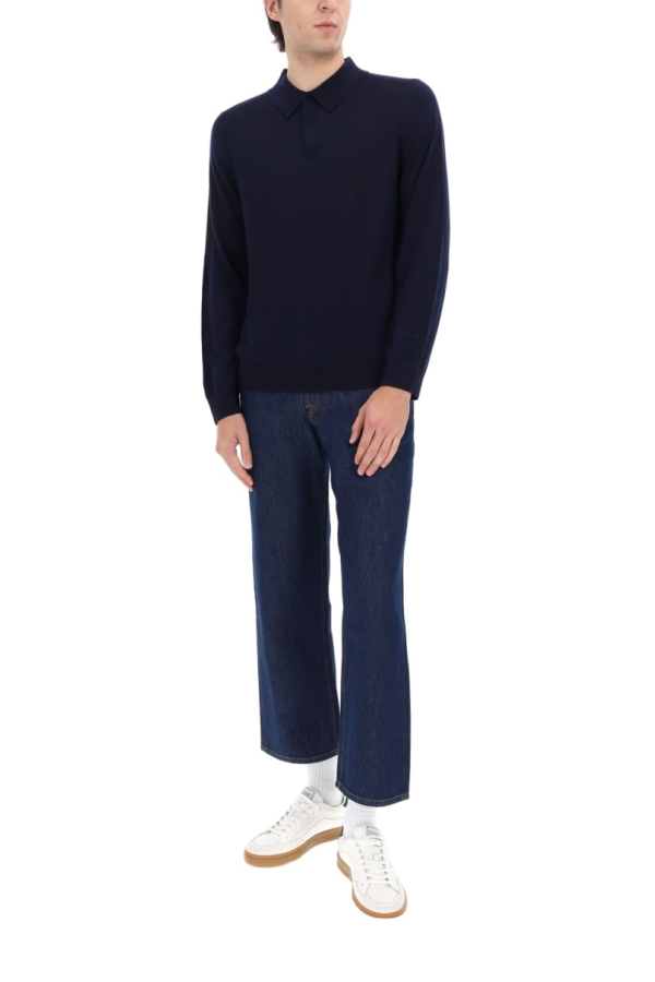 PAUL SMITH Merino Wool Polo Shirt - Blue