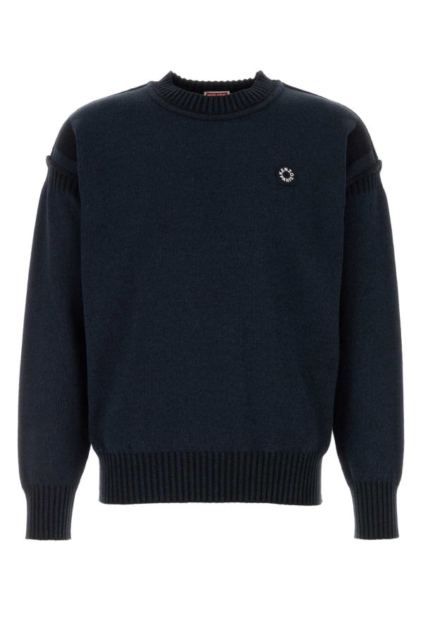 Kenzo Midnight Blue Cotton Blend Sweater - Black