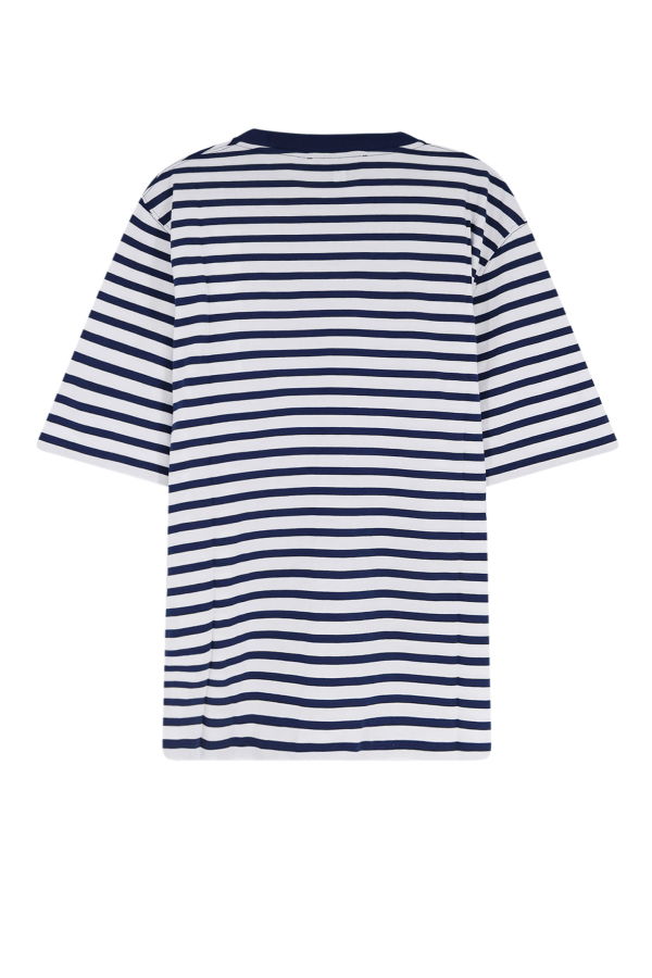 Ami Alexandre Mattiussi Cotton T-Shirt With Embroidered Logo on the Front - Encre/Blanc