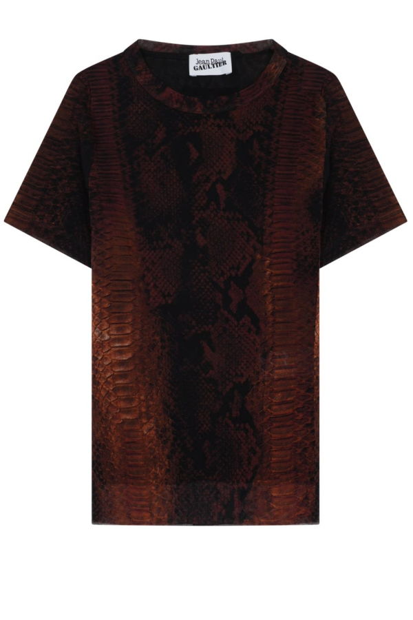 Jean Paul Gaultier T-Shirt Con Stampa Python - Brown