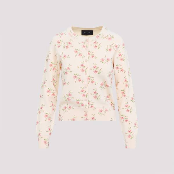 Simone Rocha Shrunken Tiny Flower Cardigan - Cream Floral Simone Rocha Shrunken Tiny Flower Cardigan - Cream Floral