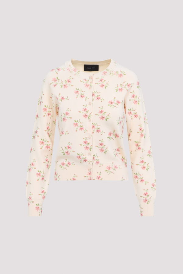 Simone Rocha Shrunken Tiny Flower Cardigan - Cream Floral