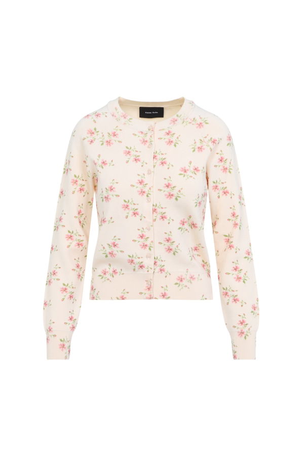 Simone Rocha Shrunken Tiny Flower Cardigan - Cream Floral