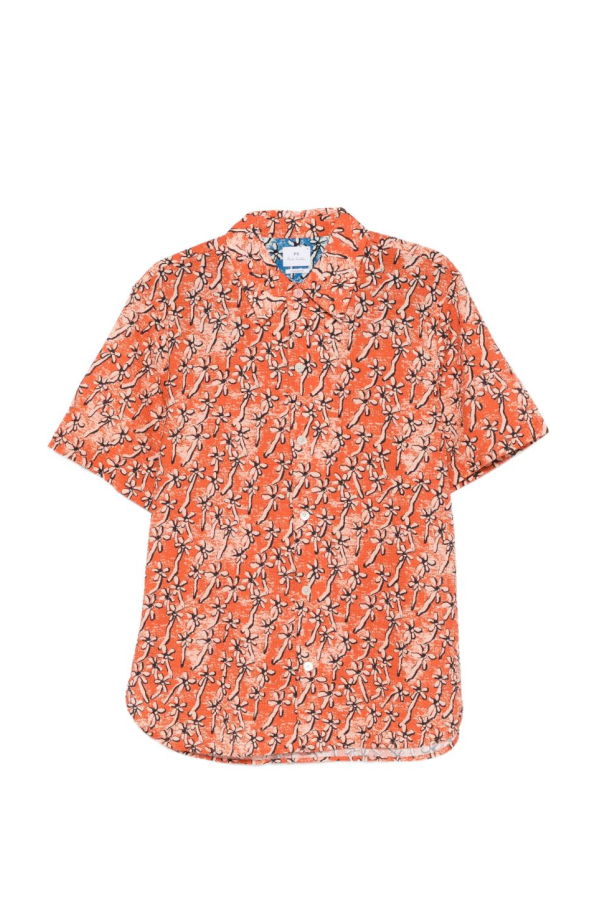 PAUL SMITH Field Floral Cotton Shirt - Orange