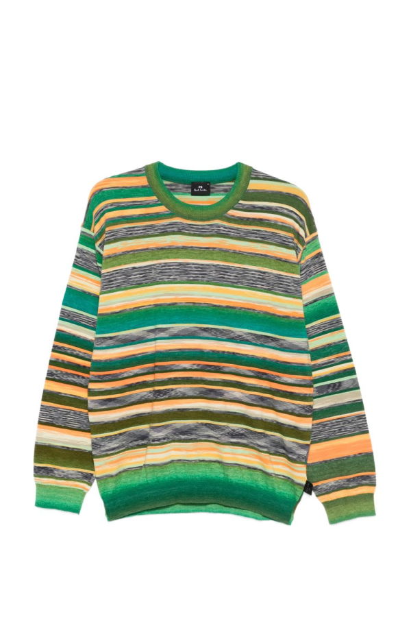 PAUL SMITH Striped Cotton Sweater - Green