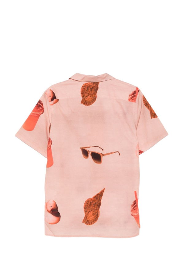 PAUL SMITH Sunbleached Snaps Cotton Shirt - Orange