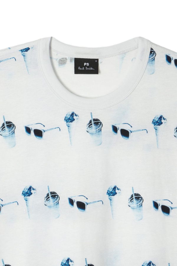 PAUL SMITH Printed Cotton T-Shirt - White
