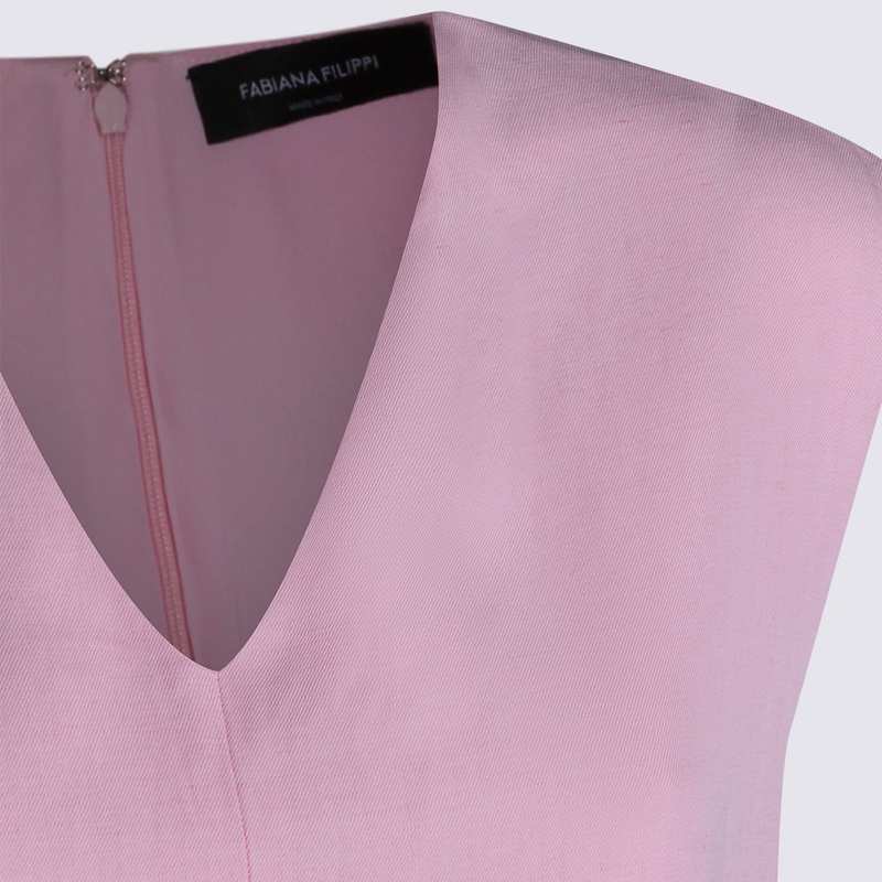 Fabiana Filippi Viscose and Linen Blend Dress - Pink
