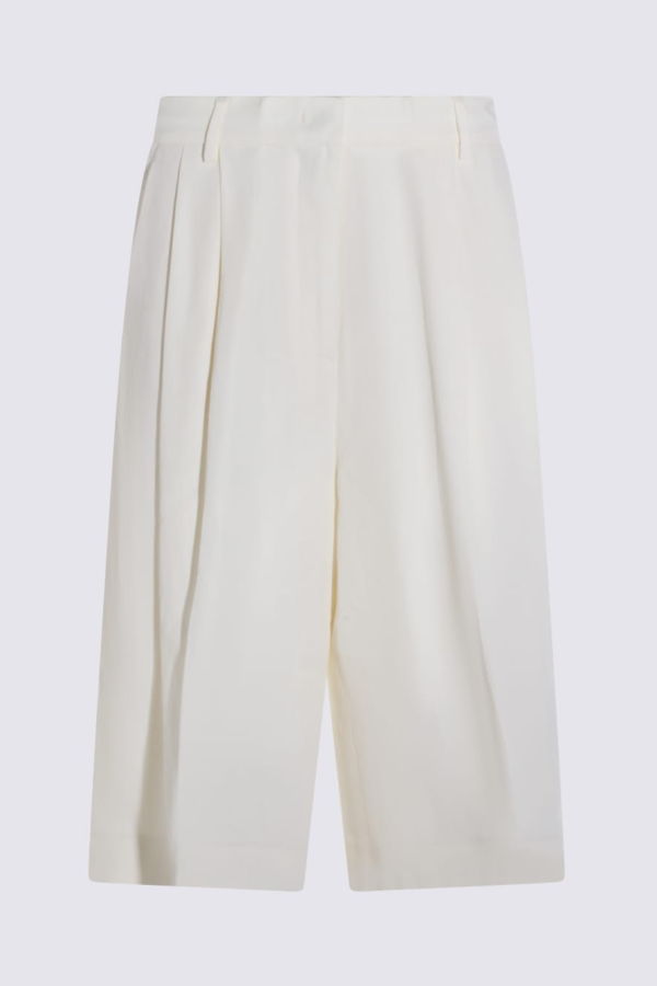 Fabiana Filippi Butter Viscose and Linen Blend Bermuda Shorts - Burro