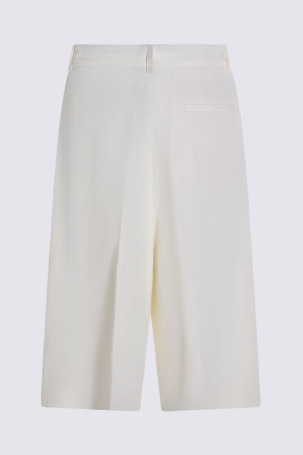 Fabiana Filippi Butter Viscose and Linen Blend Bermuda Shorts - Burro